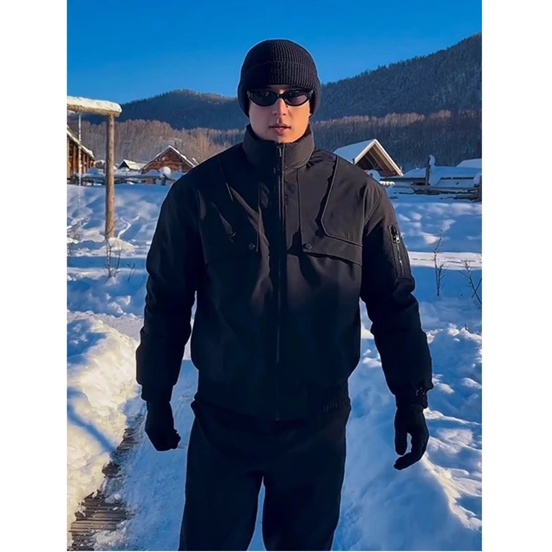 美式bomber飞行夹克棉服男冬季东北过冬保暖棉袄加厚短款工装外套