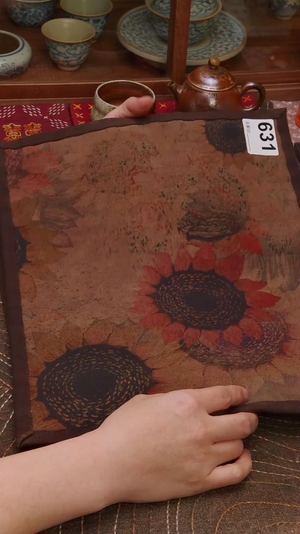 S****师  Cici手作刺子绣柿染壶垫杯垫-631