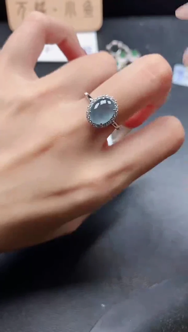 银S925镶嵌戒指翡翠51511