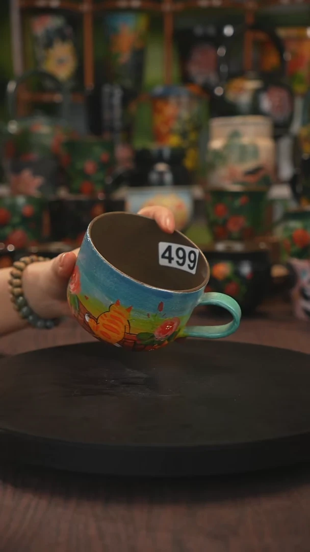 紫砂油画手绘釉下彩499
