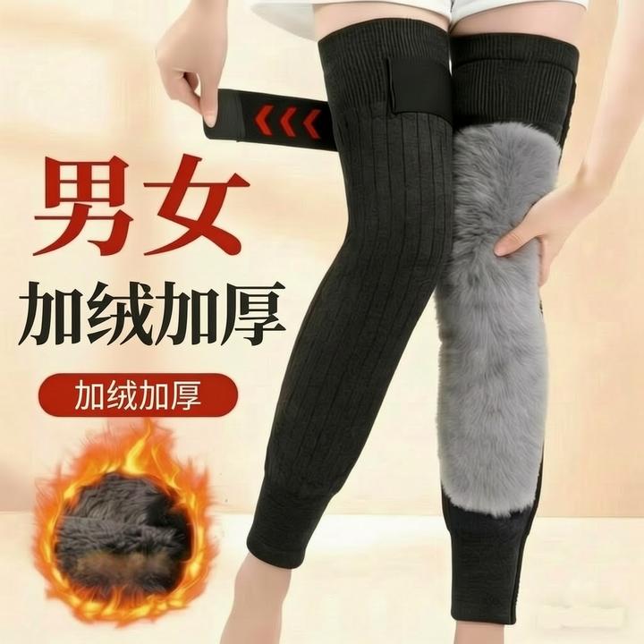 新款厚护膝盖保暖老寒腿男女士关节加绒加厚绑带防滑秋冬防寒长款