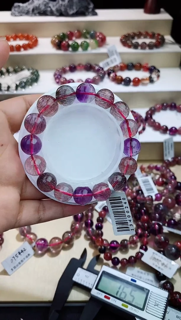 未镶嵌手链水晶黑加仑超七12m+