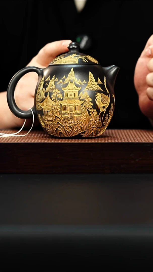 茶壶紫砂宜兴紫砂 龙蛋 石黄 高艳h384