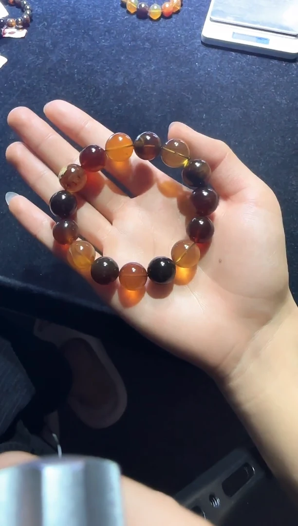 手串琥珀未镶嵌l****9/85缅甸琥珀多宝手串13mm