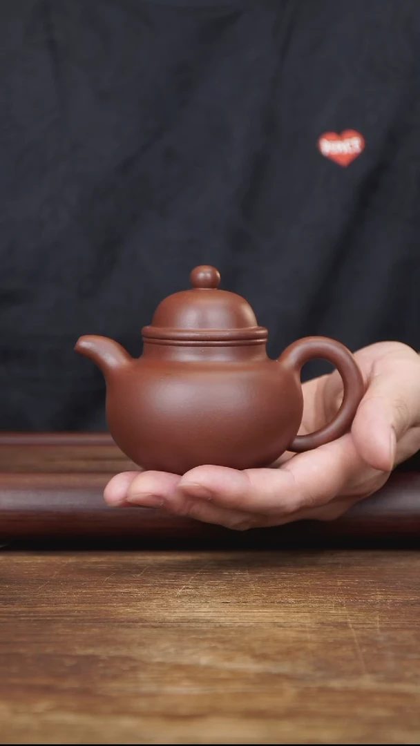 茶壶紫砂220ml 主播作品 全手寿珍掇球 底槽清