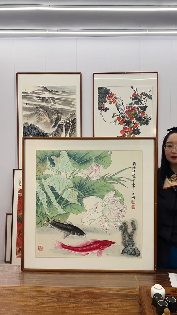 国画胡占相  80*80  荷塘情韵