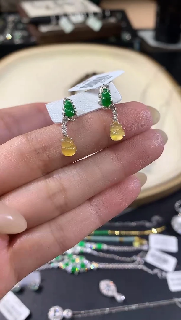 18K金镶嵌翡翠耳饰W90|4980