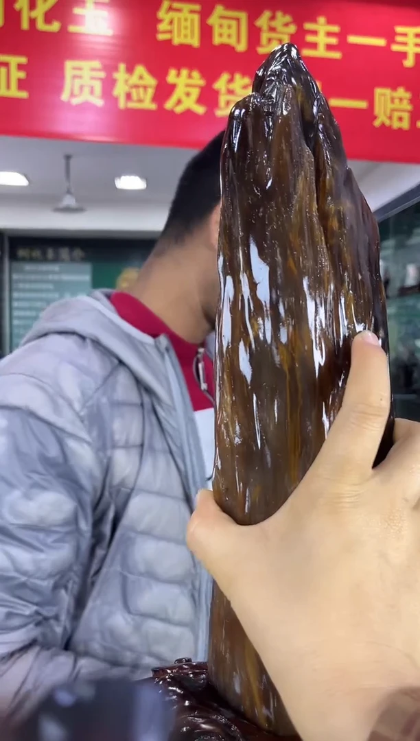 缅甸天然树化玉精品摆件