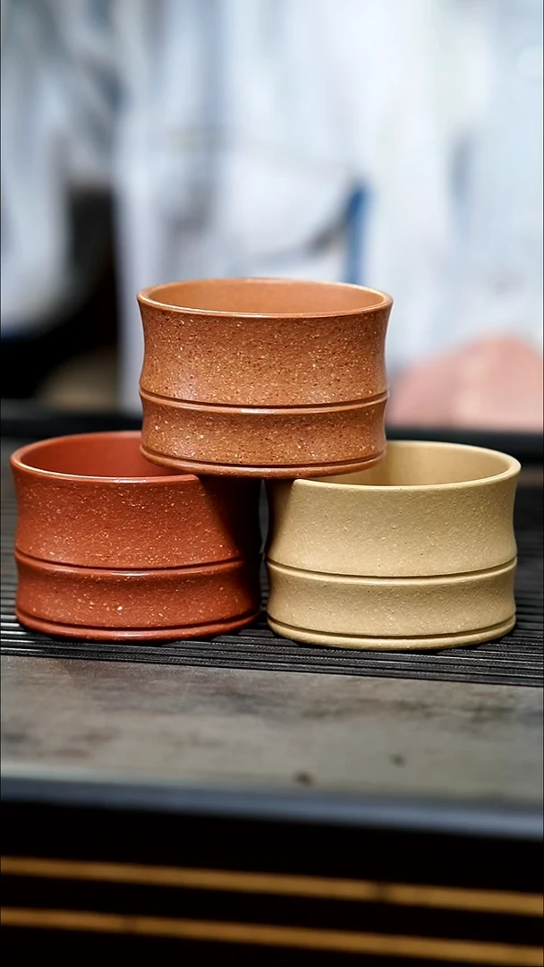 【闪购商品】紫砂茶壶好运大吉杯套组3杯3种泥料