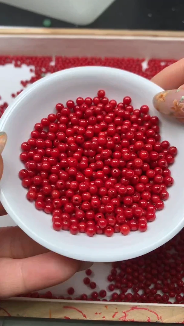 未镶嵌散珠南红玛瑙B473 锦红南红4mm25个6.8元