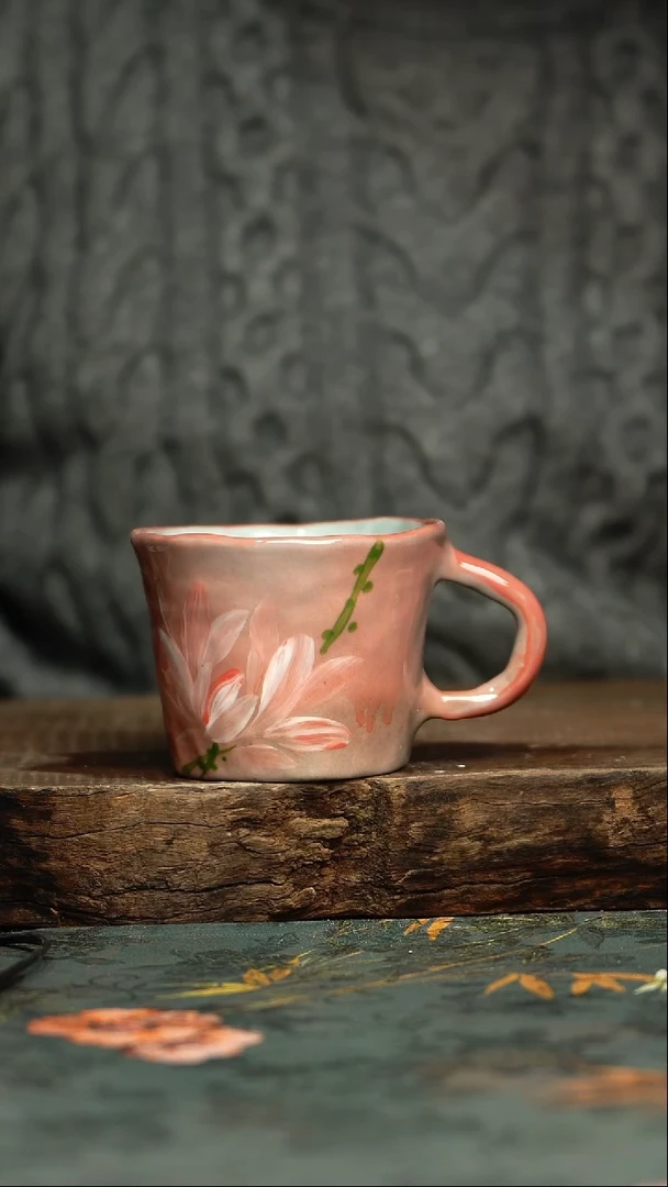 【闪购商品】杯釉下彩手工手绘同款陶器