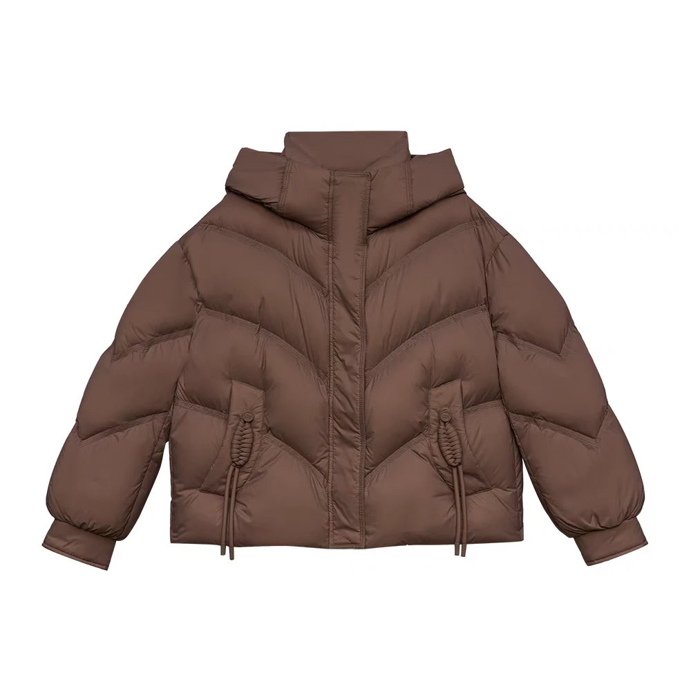 E047羽绒服咖啡色S码（M衣长59左右）