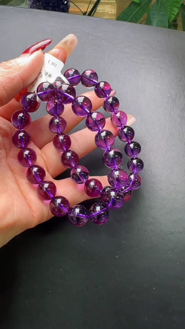 【闪购商品】水晶手串未镶嵌紫水晶手串11m+多样性发一X37508