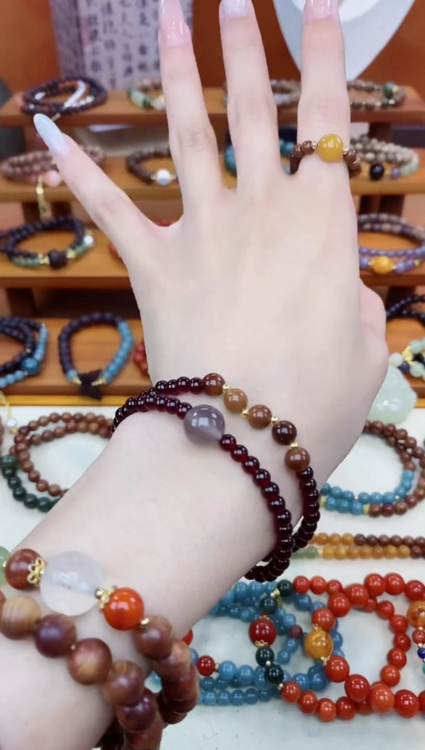 玛瑙/玉髓手链未镶嵌04玉髓双圈