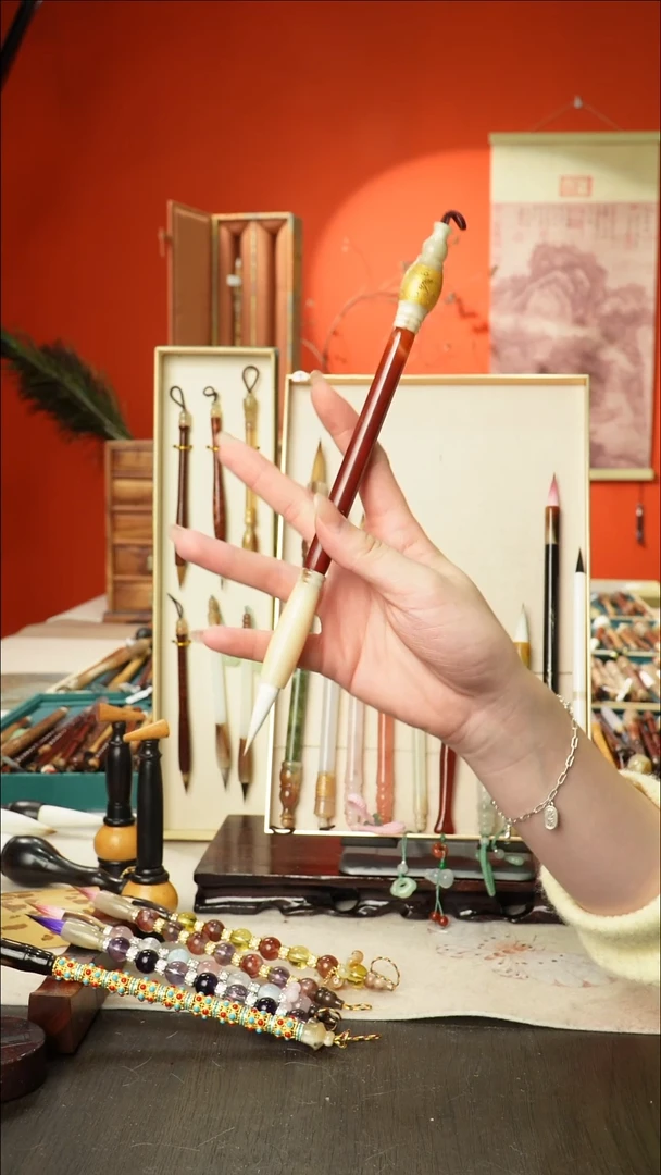 72号闪孤品高货毛笔链接 清水试笔 蘸墨不退