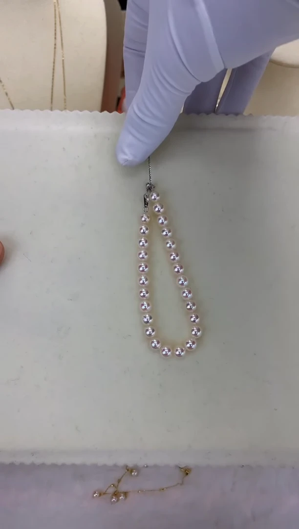 银S925镶嵌DA海水珍珠 GD231 6-7 akoya手链