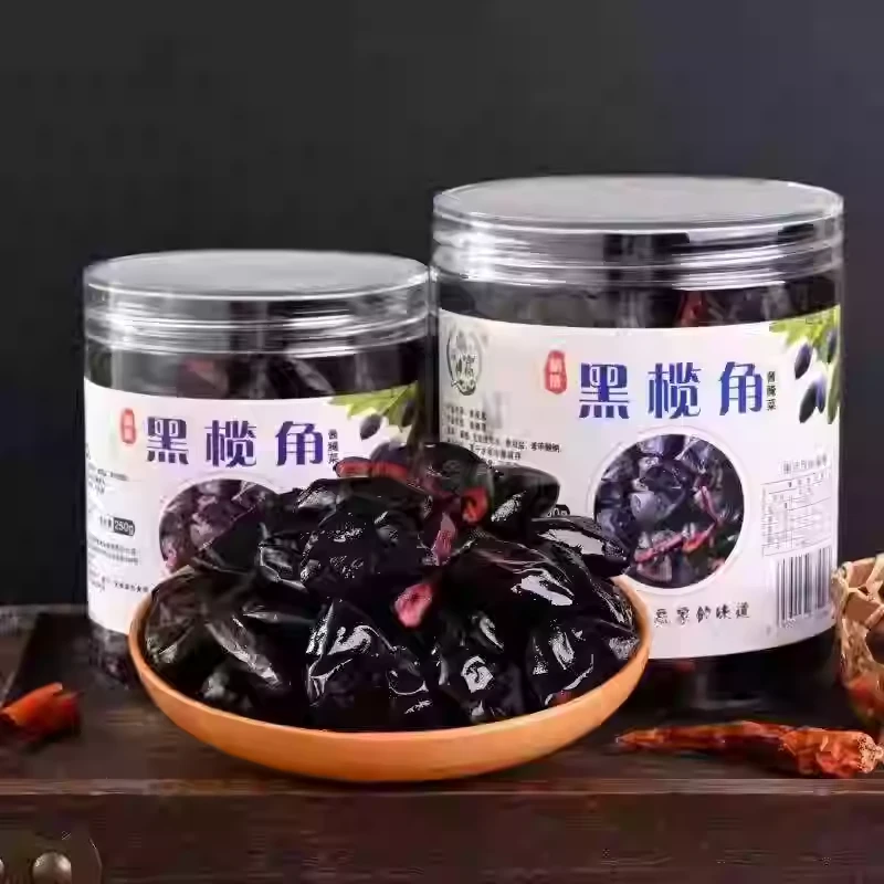 广西乌橄榄新鲜黑榄角干油榄乌榄黑橄榄咸香下饭菜500g瓶装250g