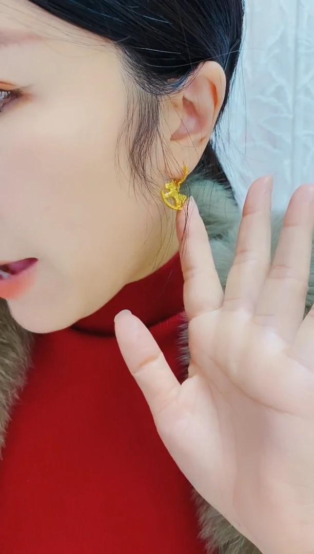 合金无051龙鳞小马耳坠