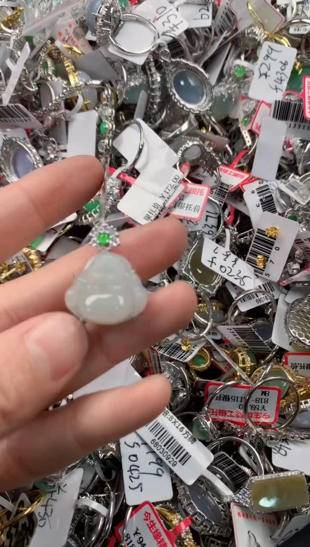 银S925镶嵌戒指翡翠888   4