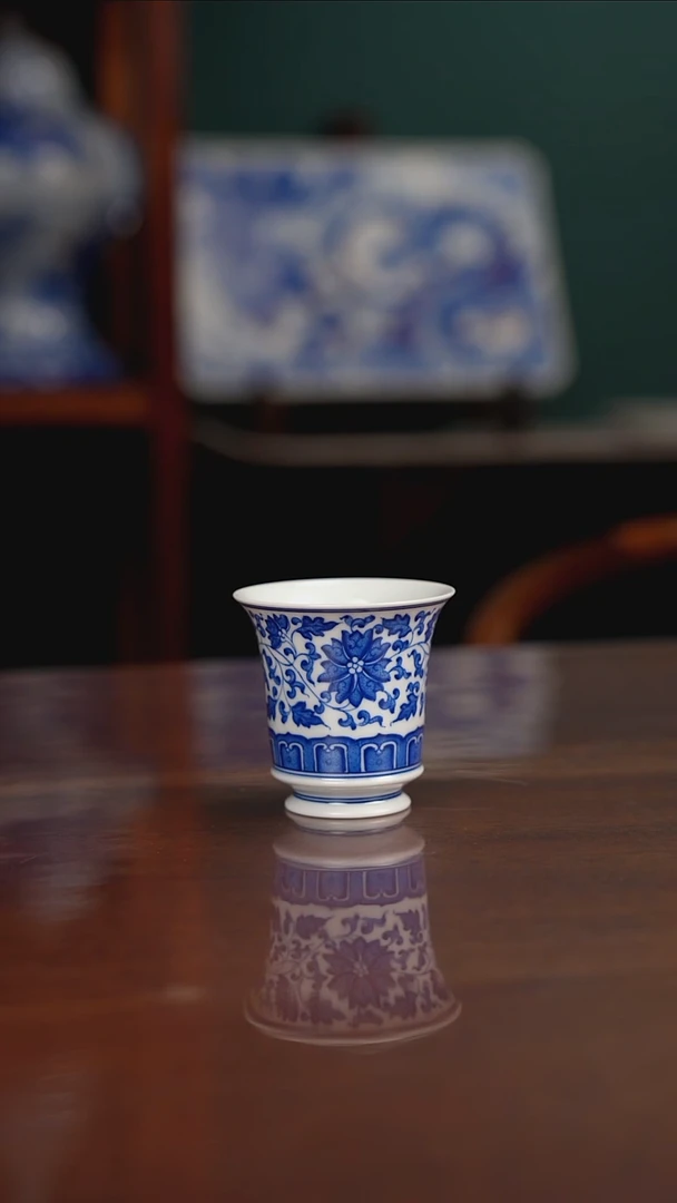 晓月柴窑 缠枝闻香杯