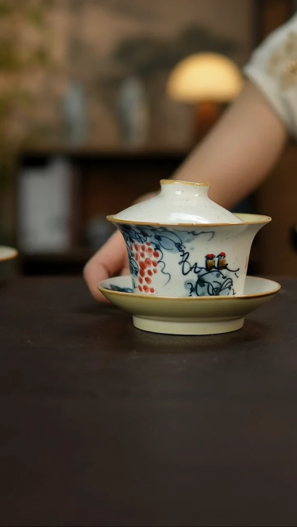 杯景德镇陶瓷杯碗柴烧多人