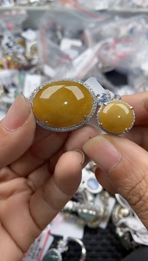 银S925镶嵌戒指翡翠555----5