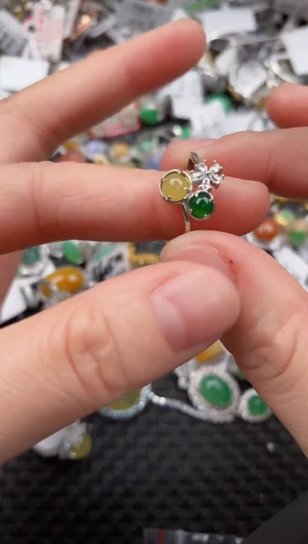 银S925镶嵌戒指翡翠777                  6