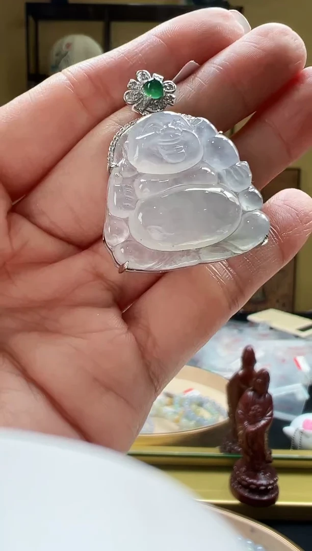 翡翠18K金镶嵌颈饰LC0620-174