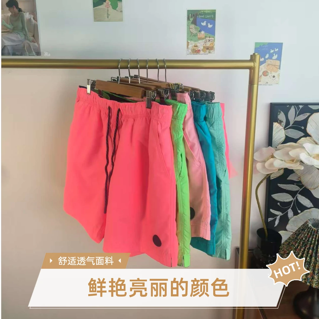 防水速干潮刺绣小螃蟹四分裤短裤纯色简约时尚夏款0505