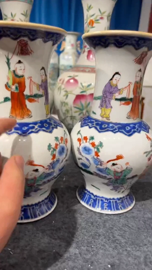 摆件瓷摆件瓷摆件三阳开泰花菇