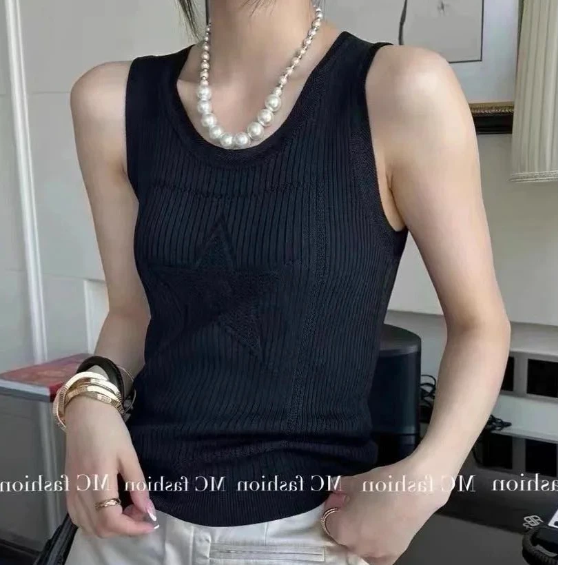 99新 Chanel/香奈儿 24C黑色星星打底背心 38码