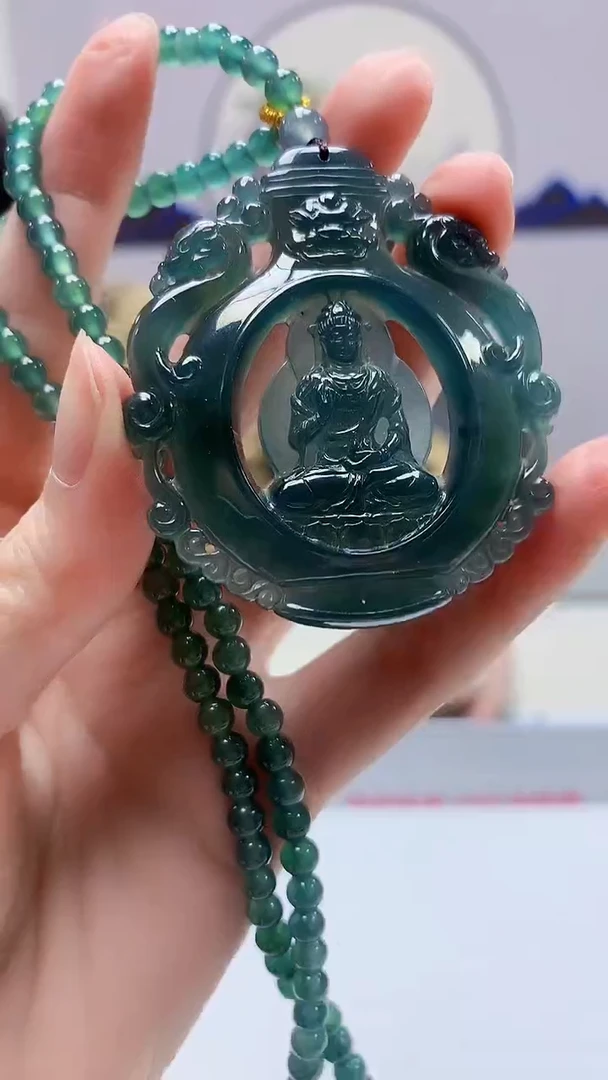 【闪购商品】定制翡翠未镶嵌4688zm-毛货挂件观音296