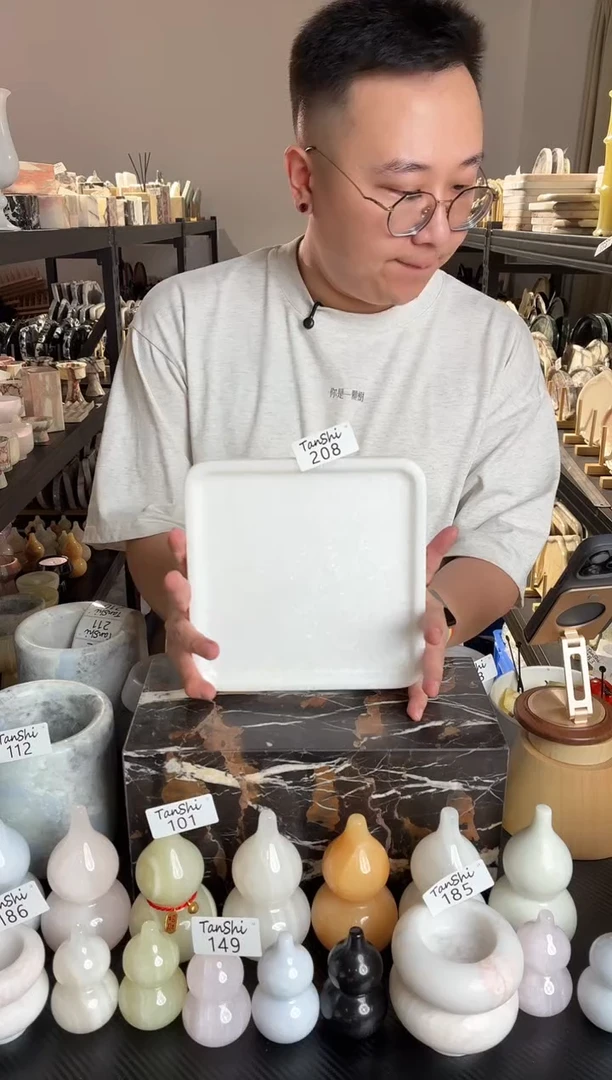 石材208白玉20cm水磨
