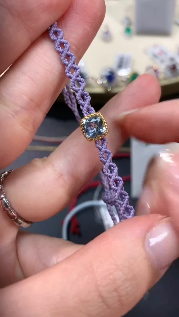 【闪购商品】海蓝宝石手链18K金镶嵌A293|699