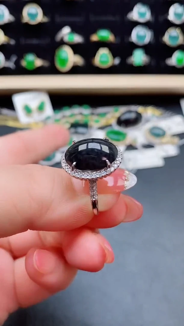 【闪购商品】翡翠戒指银S925镶嵌12112