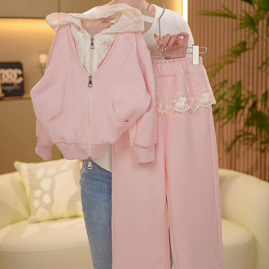 女童2025春季新款洋气休闲外套+裤子套装---YL5110