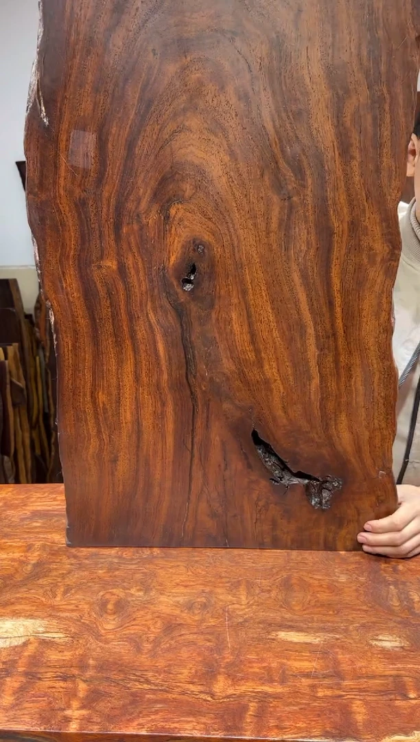 风车木（黑檀木）尺寸80*46*4有碳化洞编号064