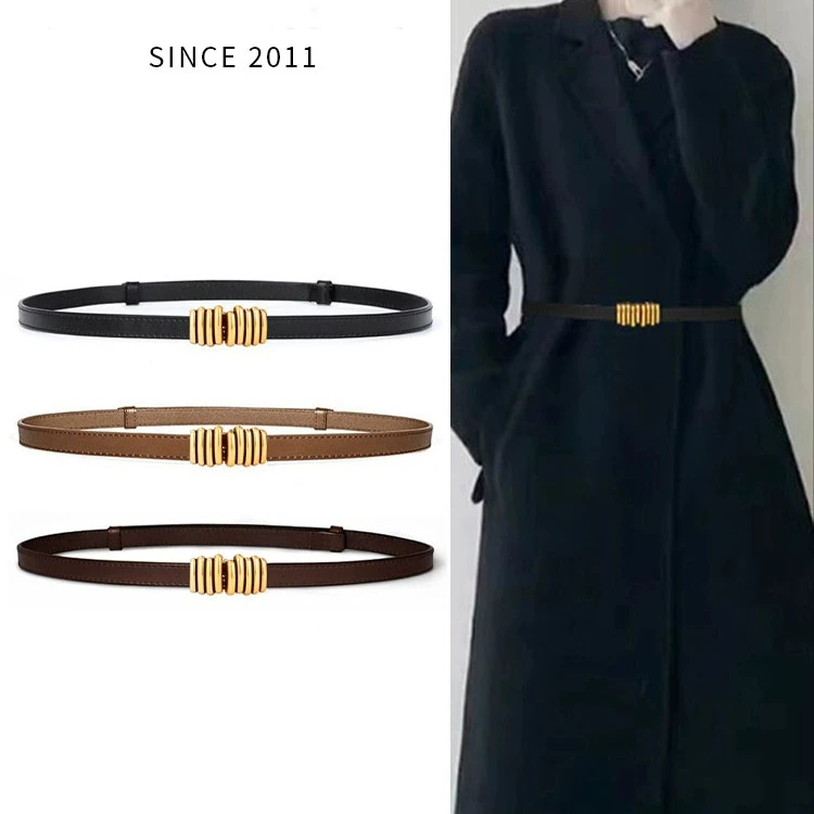 女细腰带真皮2025新款百搭配饰连衣裙腰封小皮带大衣毛衣装饰黑色