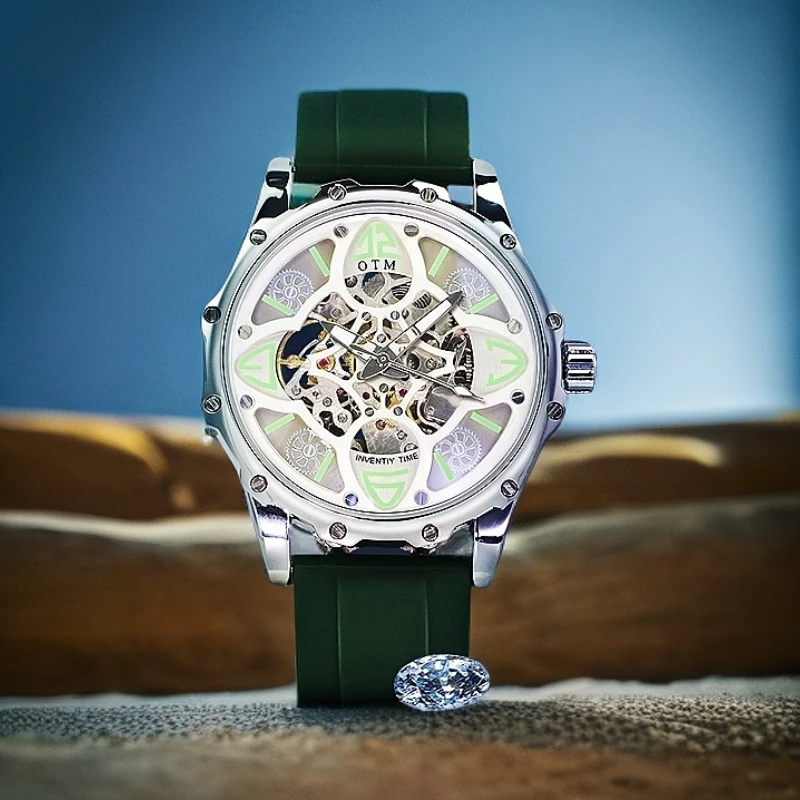 正品四叶草手表全自动男士手表防水机械手表男士手表名牌正品