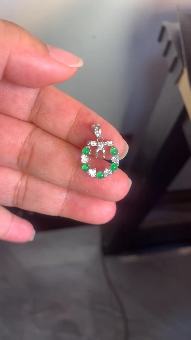 吊坠(不含链)银S925镶嵌翡翠1