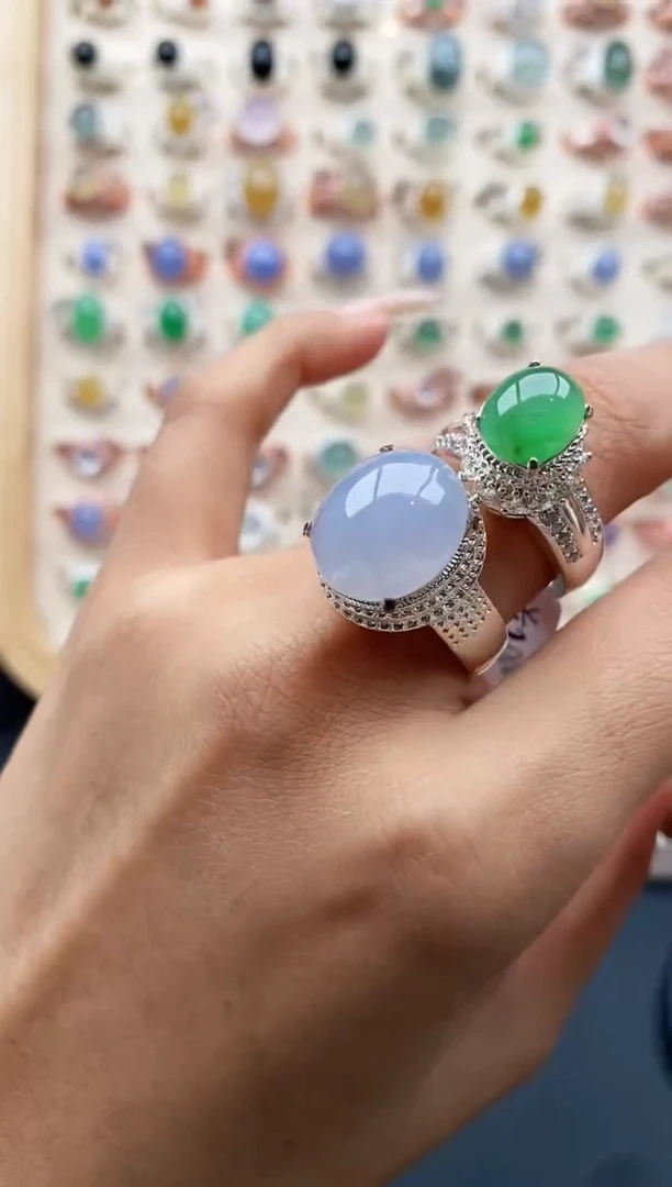 【闪购商品】翡翠戒指未镶嵌缅甸天然A货翡翠222  9+3