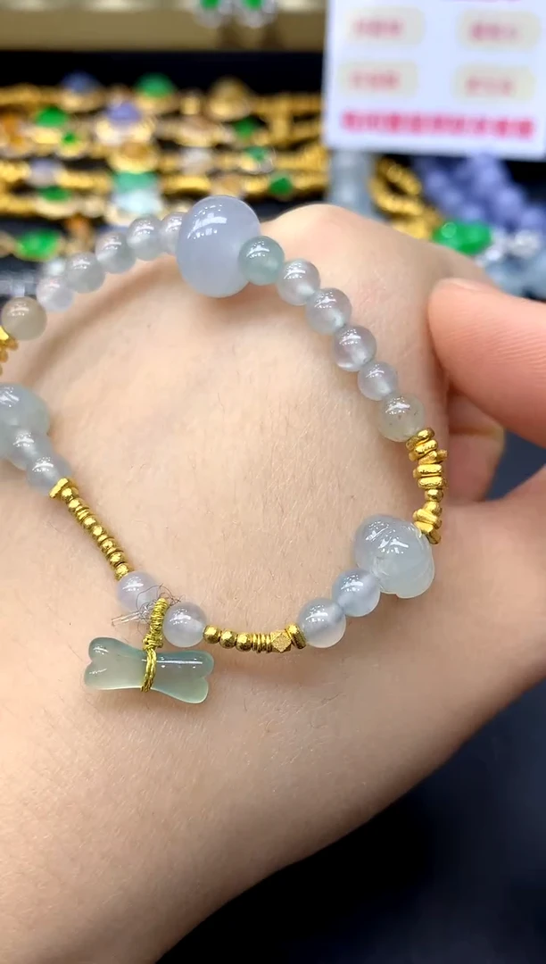 18K金镶嵌手链翡翠182-中国好珍宝