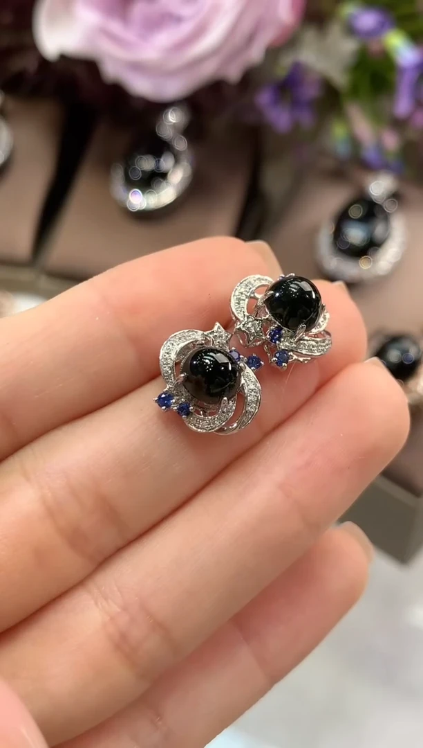 18K金镶嵌翡翠耳饰夏日珠宝B20