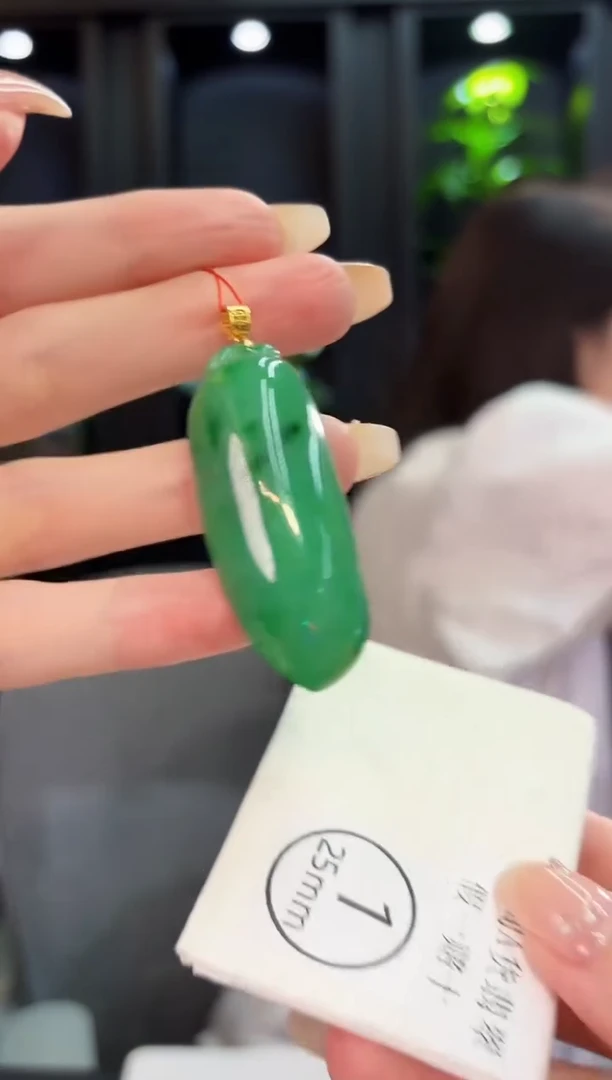 翡翠18K金镶嵌颈饰 缅料A货/支持复检/一件