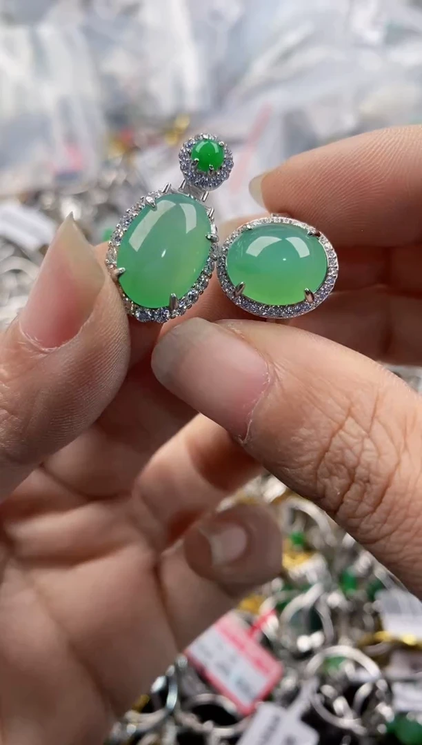 银S925镶嵌戒指翡翠333---7