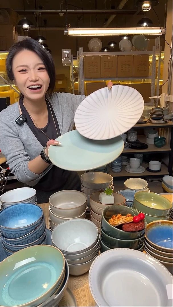 瓷26外贸尾货窑变釉下彩默外微瑕