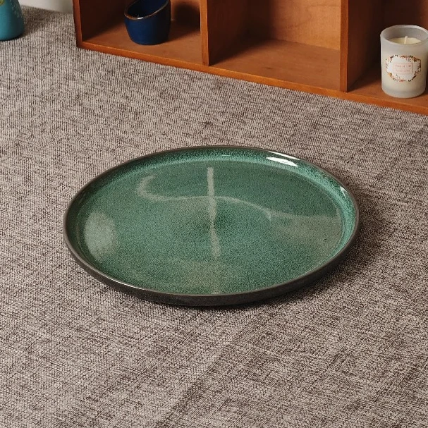 【瑕疵】陶瓷盘子家用釉下彩浅盘高颜值家用西餐菜盘-F6D