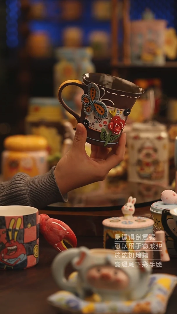 陶瓷景德镇可爱陶瓷釉下彩绘设计师款