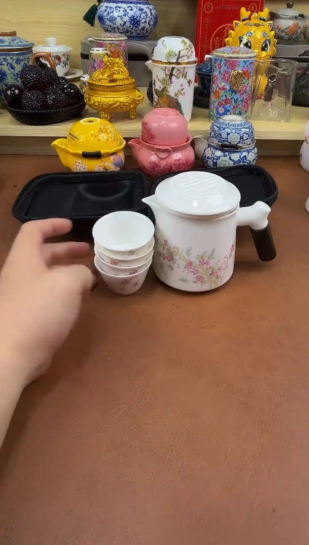 陶瓷茶具摆件旅行套组