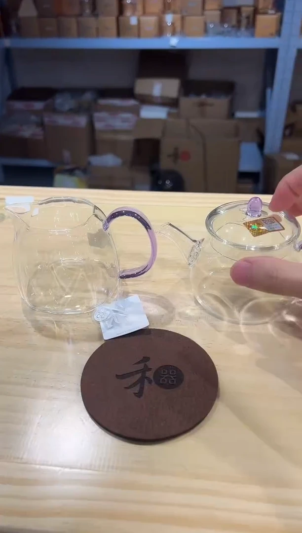 禾器-倾妍茶海-浅紫色+青云壶浅紫+禾器杯垫